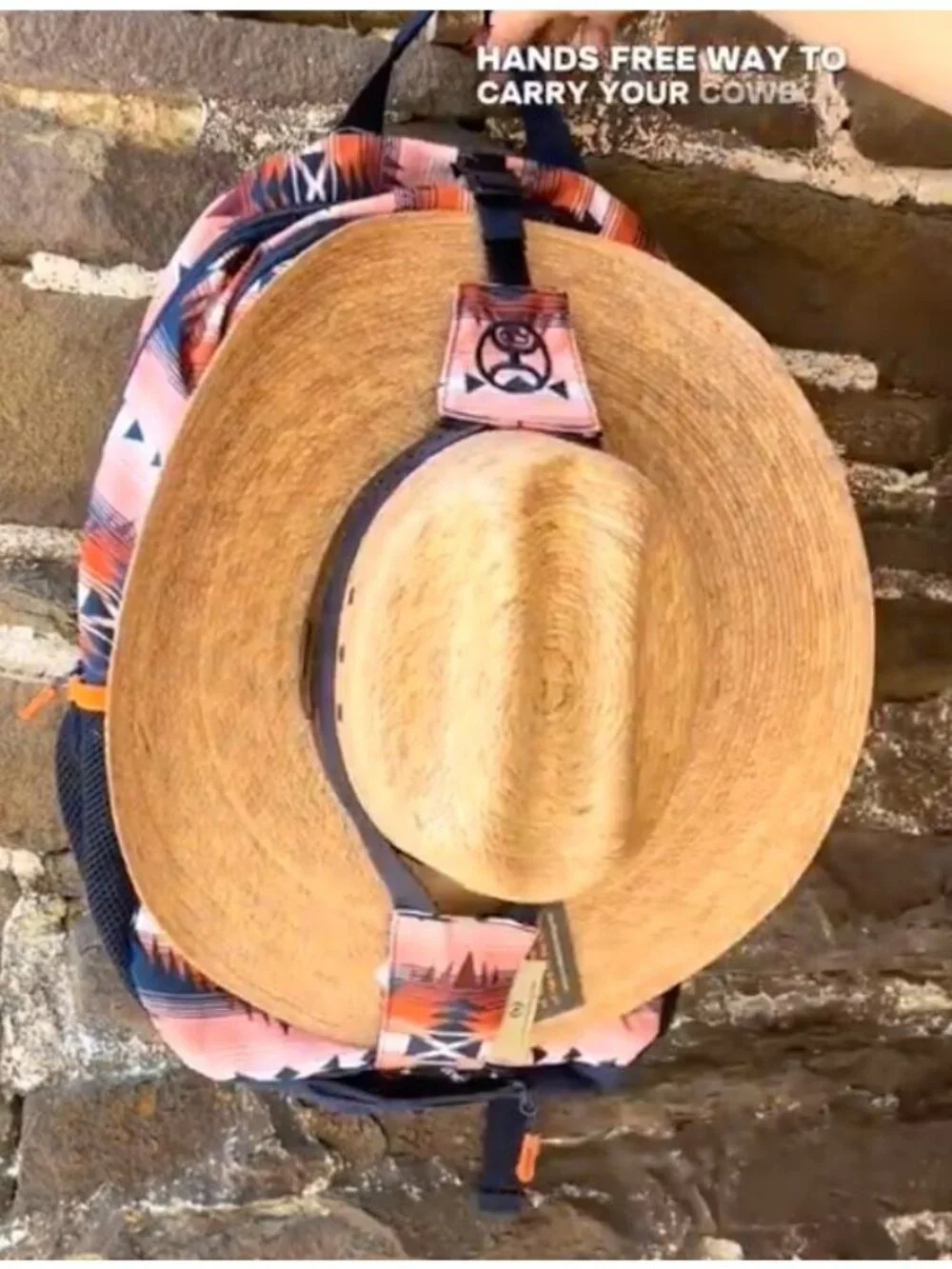 Hooey Rockstar Stripe Cowboy Hat Strap Rain Cover 18 inch Backpack Laptop Case